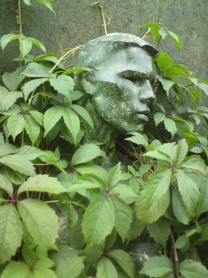 Antony Price's mannequin in his garden