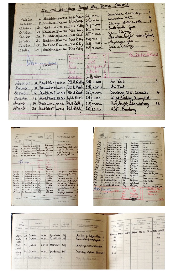 RAF log books that were owned by George Hencken's father